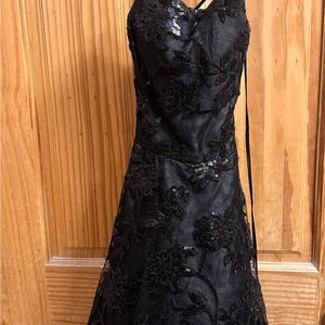 Windsor Joanna Black Sequin Lace Party Dress
